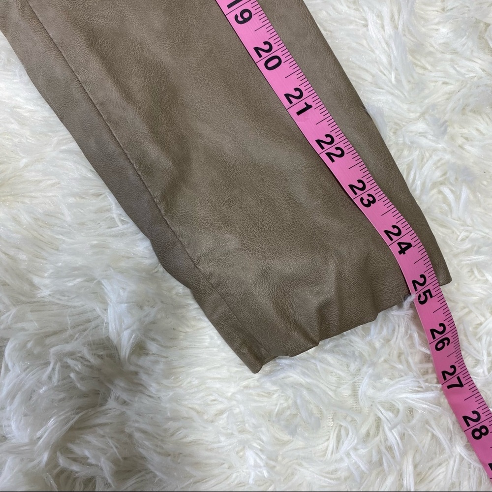 C. Luce Tan Faux Leather Blazer Jacket - Picture 16 of 16